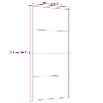 Schiebetür ESG-Glas und Aluminium 90x205 cm Weiß