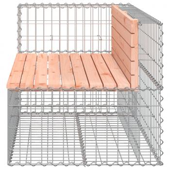 Gartenbank aus Gabionen 122x71x65,5 cm Massivholz Douglasie