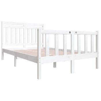 Massivholzbett Weiß 140x190 cm