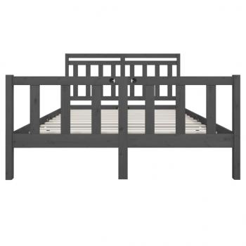 Massivholzbett Grau 150x200 cm