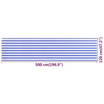 Balkon-Sichtschutz Blau und Weiß 120x500 cm HDPE