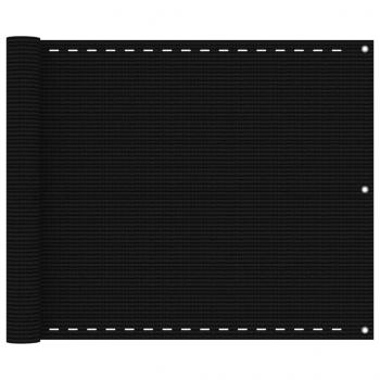 ARDEBO.de - Balkon-Sichtschutz Schwarz 75x500 cm HDPE