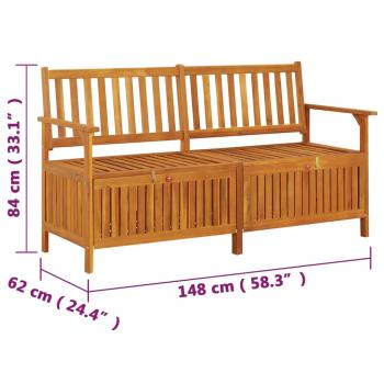 Truhenbank 148 cm Massivholz Akazie