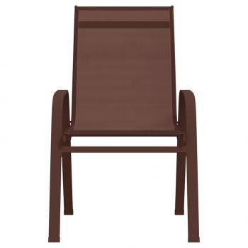 Stapelbare Gartenstühle 2 Stk. Braun Textilene