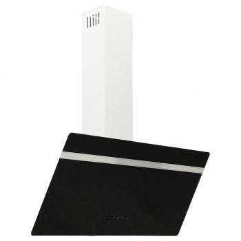 Dunstabzugshaube 90 cm Stahl und Hartglas Schwarz