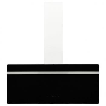 Dunstabzugshaube 90 cm Stahl und Hartglas Schwarz