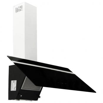 Dunstabzugshaube 90 cm Stahl und Hartglas Schwarz
