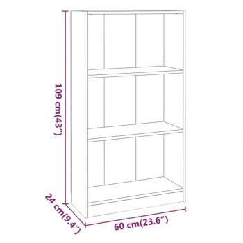 Bücherregal Räuchereiche 60x24x109 cm Holzwerkstoff