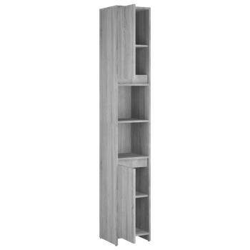 Badezimmerschrank Grau Sonoma 30x30x183,5 cm Holzwerkstoff