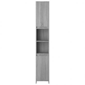 Badezimmerschrank Grau Sonoma 30x30x183,5 cm Holzwerkstoff