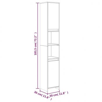 Badezimmerschrank Grau Sonoma 30x30x183,5 cm Holzwerkstoff