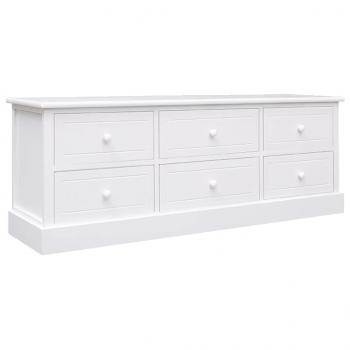 ARDEBO.de - TV-Schrank Weiß 108x30x40 cm Massivholz Paulownia
