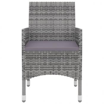 3-tlg. Garten-Essgruppe mit Auflagen Poly Rattan und Glas