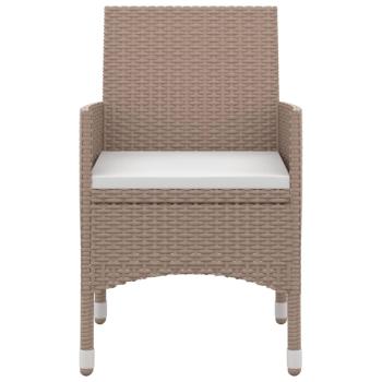 3-tlg. Garten-Essgruppe mit Auflagen Poly Rattan und Glas
