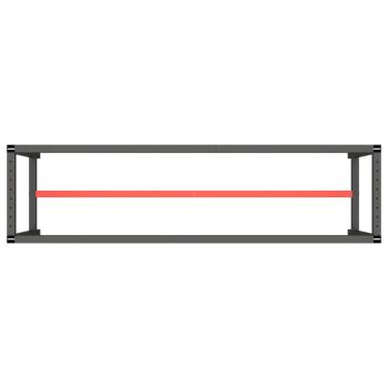 Werkbankgestell Mattschwarz und Mattrot 210x50x79 cm Metall