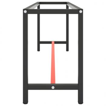 Werkbankgestell Mattschwarz und Mattrot 210x50x79 cm Metall
