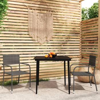 ARDEBO.de - 3-tlg. Garten-Essgruppe Grau