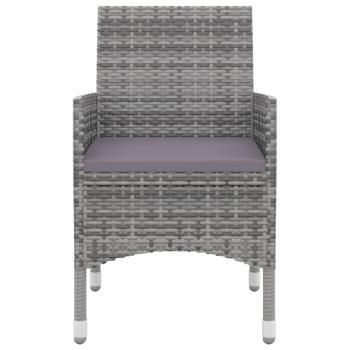 5-tlg. Garten-Essgruppe mit Auflagen Poly Rattan und Glas