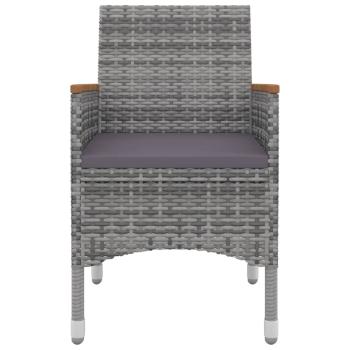 7-tlg. Garten-Essgruppe mit Kissen Poly Rattan und Glas