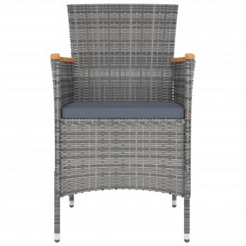 ARDEBO.de - Garten-Essstühle 4 Stk. Poly Rattan Grau