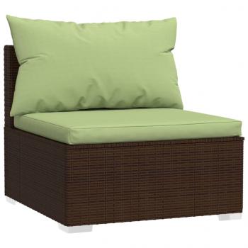 ARDEBO.de - 4-Sitzer-Sofa mit Kissen Braun Poly Rattan