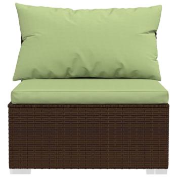 4-Sitzer-Sofa mit Kissen Braun Poly Rattan