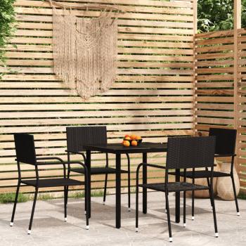 ARDEBO.de - 5-tlg. Garten-Essgruppe Schwarz