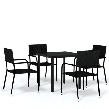 5-tlg. Garten-Essgruppe Schwarz