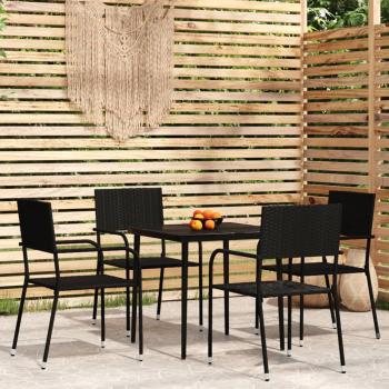 ARDEBO.de - 5-tlg. Garten-Essgruppe Schwarz