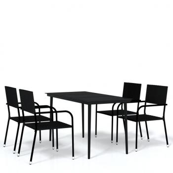 5-tlg. Garten-Essgruppe Schwarz