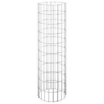 Gabionen-Hochbeete 3 Stk. Rund Verzinkter Stahl Ø30x100 cm