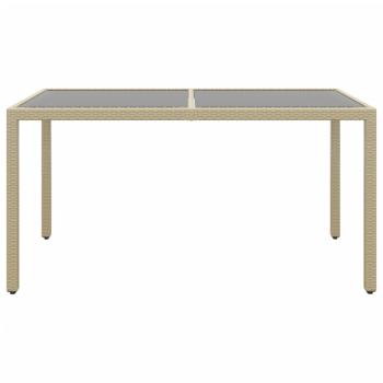 7-tlg. Garten-Essgruppe Poly Rattan und Hartglas Beige
