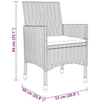 7-tlg. Garten-Essgruppe Poly Rattan und Hartglas Beige