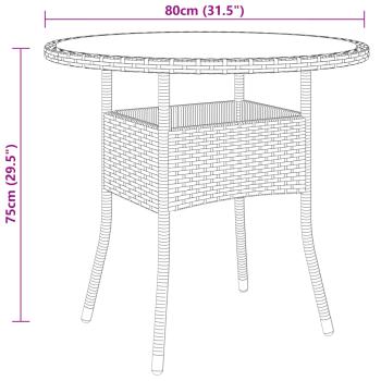 3-tlg. Garten-Essgruppe Poly Rattan Schwarz