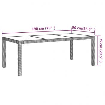 ARDEBO.de - 9-tlg. Garten-Essgruppe mit Kissen Poly Rattan Beige