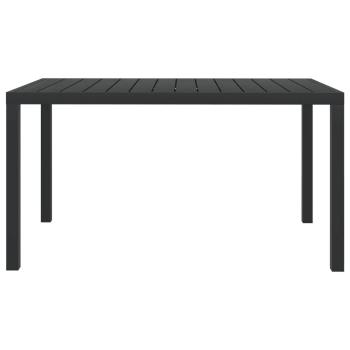 5-tlg. Garten-Essgruppe mit Kissen Poly Rattan Schwarz