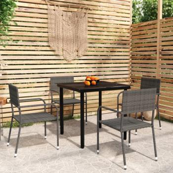 ARDEBO.de - 5-tlg. Garten-Essgruppe Grau