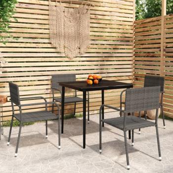 ARDEBO.de - 5-tlg. Garten-Essgruppe Grau