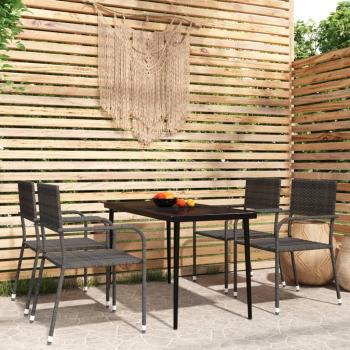 ARDEBO.de - 5-tlg. Garten-Essgruppe Grau