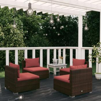ARDEBO.de - 4-tlg. Garten-Lounge-Set mit Auflagen Poly Rattan Braun