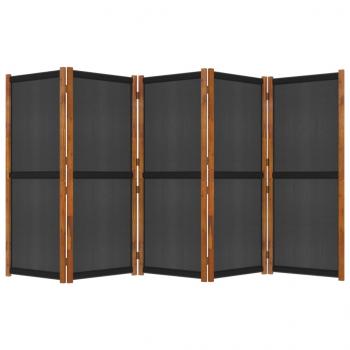 5-tlg. Raumteiler Schwarz 350x180 cm