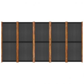 5-tlg. Raumteiler Schwarz 350x180 cm