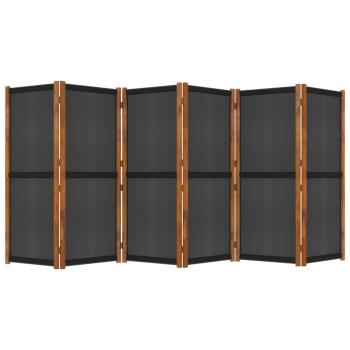 6-tlg. Raumteiler Schwarz 420x180 cm