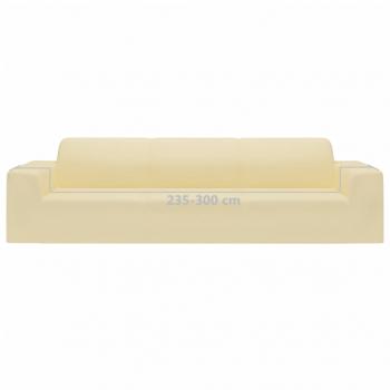 Stretch Sofahusse 4-Sitzer Creme Polyester-Jersey  