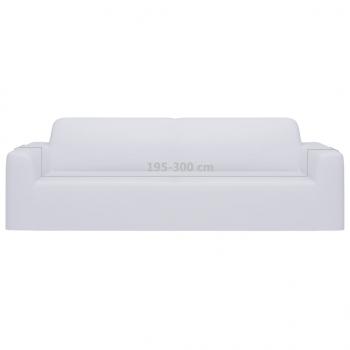 Stretch Sofahusse 3-Sitzer Weiß Polyester-Jersey