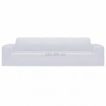 Stretch Sofahusse 4-Sitzer Weiß Polyester-Jersey  