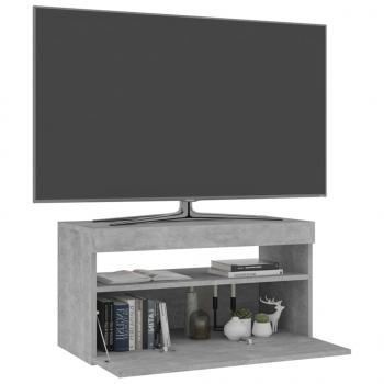 TV-Schrank mit LED-Leuchten Betongrau 75x35x40 cm