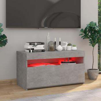 TV-Schrank mit LED-Leuchten Betongrau 75x35x40 cm