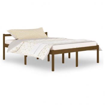 Seniorenbett Honigbraun 150x200 cm Massivholz Kiefer
