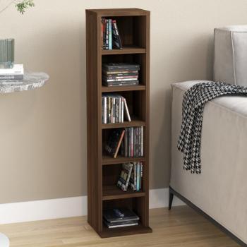 ARDEBO.de - CD-Regal Braun Eichen-Optik 21x20x88 cm Holzwerkstoff
